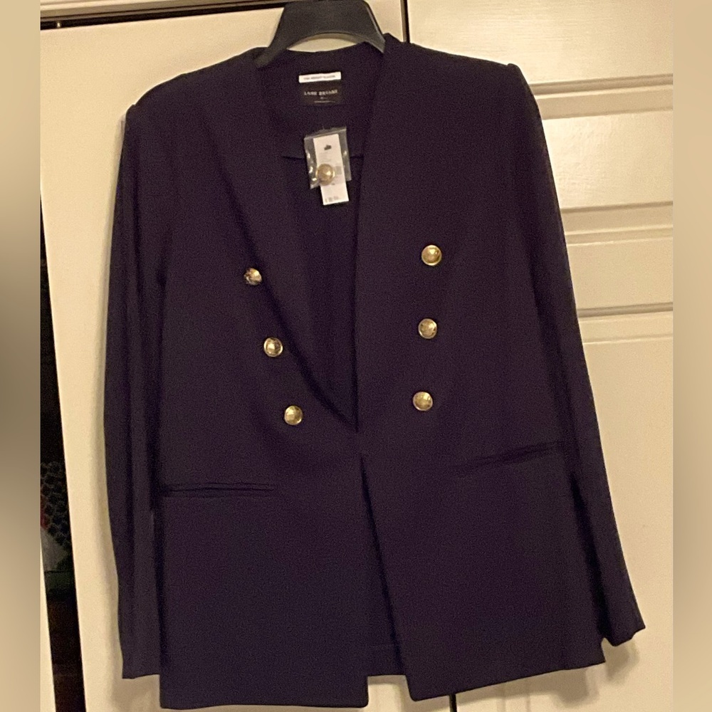 Lane Bryant “The Bryant” blazer, dark navy with gold buttons